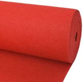 vidaXL - Tapijt - Effen - Rood - 1,2 x 12 m - Polyester