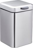 Relaxdays Wandprullenbak - 3 Liter - RVS - Softclose - Zilver