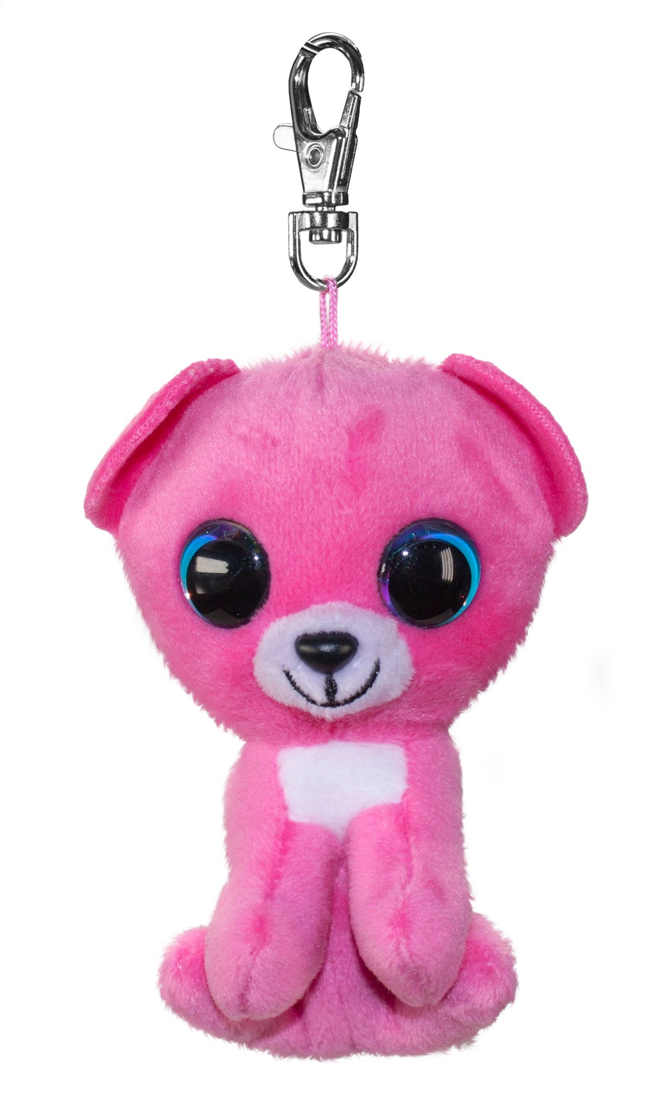 Lumo Stars Bear Raspberry met clip Mini 8.5cm - Knuffel - Roze/Wit - 3+ jaar