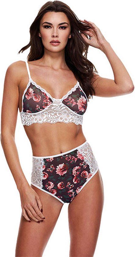 Baci Lingerie Floral & Lace Kanten Ondergoed Set - Bh & Slip