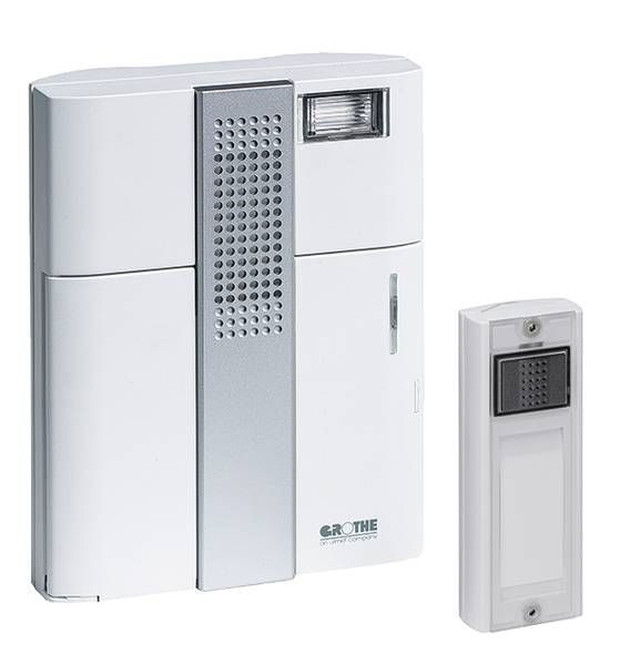 GROTHE MISTRAL 300M Draadloze Deurbel - Wit/Zilver