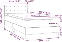 vidaXL Boxspring met matras fluweel roze 80x220 cm