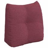 vidaXL Coussin de dossier Rouge vin 45 x 24 x 50 cm Tissu