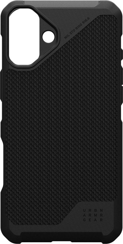 Urban Armor Gear Metropolis LT Hoesje Geschikt voor Apple iPhone 16 Plus | Compatibel met MagSafe | Back Cover | Kevlar Zwart