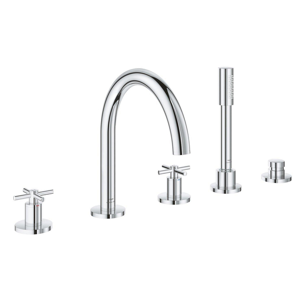 GROHE Atrio 5-gats badrandcombinatie kruisgrepen chroom 29408000