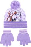 Disney Frozen winterset 2-delig - muts/handschoenen - lila - voor kinderen