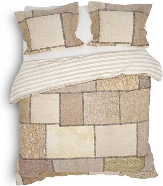 Heckett & Lane dekbedovertrek rida - woven beige - lits-jumeaux 240x200/220 cm