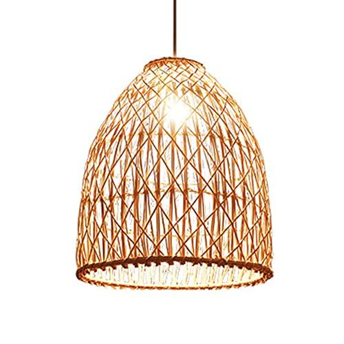 Lampenschirm 25 cm Natur Rattan de Luxe Rotan Korb Cottage rund