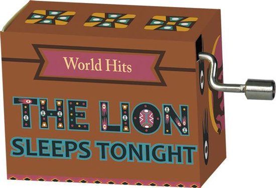 Muziekdoosje wereldhits met melodie van The lion sleeps tonight - bruin
