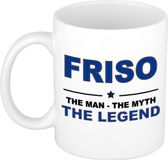 Bellatio Decorations naam cadeau mok - Friso - man myth legend - koffiemok - 300 ml - collega - vaderdag