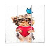Homemania Hondenafbeelding, 3-delig, dieren, woonkamer, kinderkamer, meerkleurig, 69 x 3 x 50 cm, HM203PKNV-71, polyester, hout