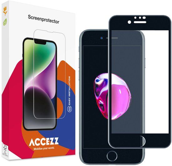 Accezz Screenprotector - Gehard Glas Full Cover - Geschikt voor Apple iPhone SE (2022/2020), 8, 7, 6s, 6