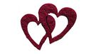 Petra's knutsel-News A-HEDF5704-29 strooidecoratie, 50 x dubbel hart 40 mm, vilt/bordeaux