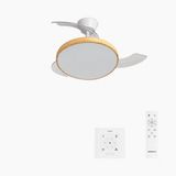 Create WIND CLEAR STUDIO Plafondventilator met intrekbare bladen (Ø91cm) - LED - Wit/Licht hout