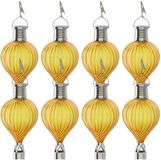 Cepewa LED ballonhanger - 8x - geel - H17 cm - luchtballon - tuinverlichting/buitenlamp