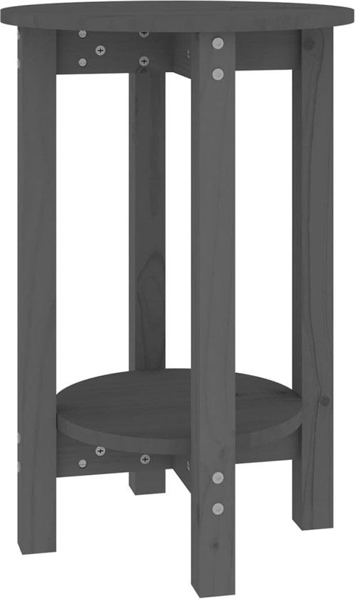 vidaXL Salontafel massief grenenhout grijs 40x60 cm