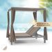 Blumfeldt Chaise longue double d'extérieur pour 2 personnes avec toit, Chaise longue double, Lit de jardin double pour adultes et enfants, Lit de jardin avec dossier réglable, Lit de soleil d'extérieur avec toit - 64 cm