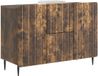 vidaXL Dressoir met lade Gerookt eiken 89 x 34,5 x 62 cm Bewerkt hout