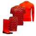 Uhlsport Kit Gardien Progressive - Rouge Fluo/noir/jaune Fluo, pointure Large