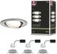 Paulmann Lampe encastrable LED Nova Coin Set de 3 orientable rond 84 mm 50° Coin 3x6W 3x470lm 230V 2700K Acier brossé