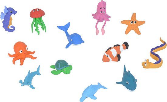 Zeedieren Speelfiguren Set - 12 Stuks - Plastic Speelfiguren voor Kinderen