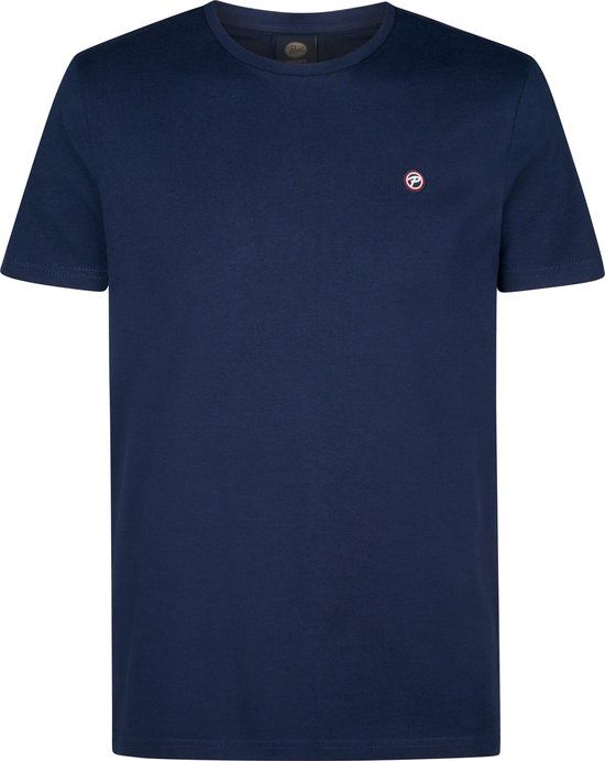 Petrol Industries Heren T-shirt - Katoen - Ronde Hals - Korte Mouwen - Basis Shirt - Herenkleding - Blauw - Maat XL