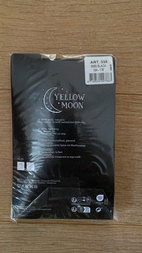 Yellow Moon 35 denier panty Zwart maat 164/176