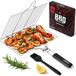 Panier à grillades panier de barbecue - Panier à grillades peu profond - Avec pinceau de cuisine - Coffret cadeau dans une boîte cadeau