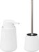 5Five - WC/Toiletborstel met zeeppompje 250 ml - wit - keramiek