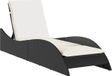 vidaXL Lit de jardin avec coussin 60x205x73 cm poly rotin noir