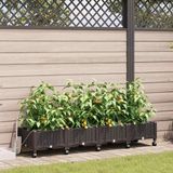 vidaXL Plantenbak met Klimrek Bruin Kunststof 160 x 40 x 28 cm (4 stuks)