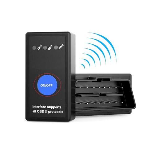 NK Universeel OBD-II-diagnoseapparaat voor de auto, met aan/uit-schakelaar, probleemmelder, eenvoudig te installeren en te bedienen, Bluetooth 4.0 (compatibel met Android en iOS)