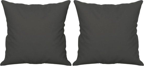 vidaXL Sierkussens 2 stuks 40x40 cm Donkergrijs Microvezelstof
