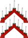 Koopman International Pont de bougies rouge - 2x pièces - bois - avec éclairage LED 39,5 x 5 x 31 cm