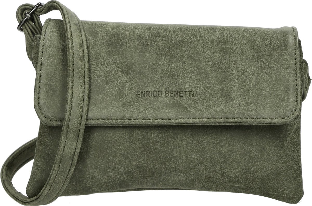 Enrico Benetti Anna crossbodytas met overslag 66638 - olijfgroen