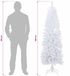 vidaXL Kunstmatige slanke kerstboom 180 cm PVC en staal Wit