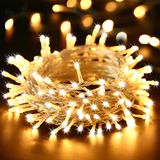 BrizLabs Lichtsnoer, 15 m, 100 leds, kerstverlichting, voor binnen en buiten, 8 modi, waterdicht, fairy lights, transparante kabel, voor decoratie, huis, feest, kerstboom, bruiloft, warmwit