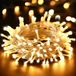 BrizLabs Lichtsnoer, 15 m, 100 leds, kerstverlichting, voor binnen en buiten, 8 modi, waterdicht, fairy lights, transparante kabel, voor decoratie, huis, feest, kerstboom, bruiloft, warmwit