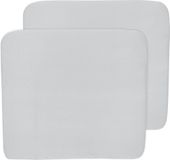 Meyco Baby Uni aankleedkussenhoes - 2-pack - Lichtgrijs - 85x75cm