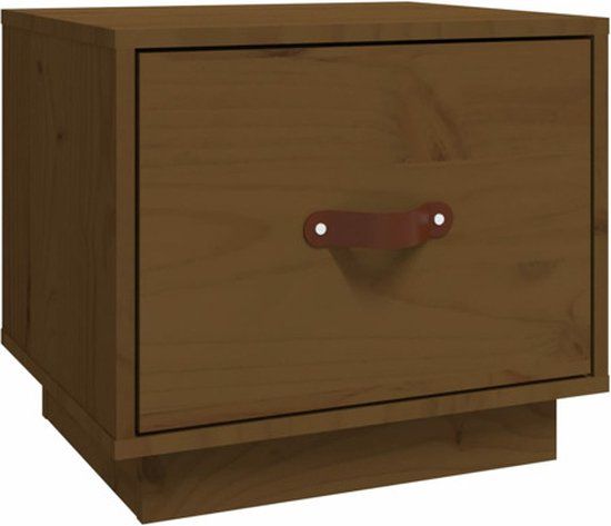 vidaXL Nachtkastje - 40x34x35 cm - Massief Grenenhout - Honingbruin