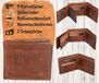 Portefeuille en cuir marron, porte-monnaie imitation, rabat, 9 compartiments pour cartes, portefeuille pour hommes, en cuir véritable