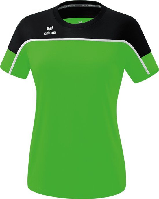 Erima Change T-Shirt Dames - Green / Zwart / Wit - Maat 42