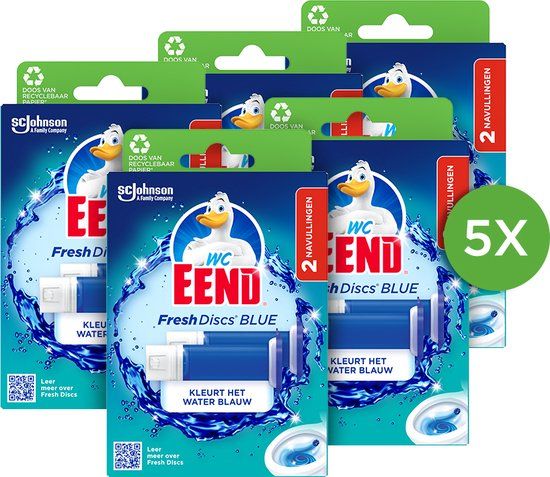 WC Eend Fresh Discs Blue navullingen - 5 x 72 ml - 60 Fresh Discs