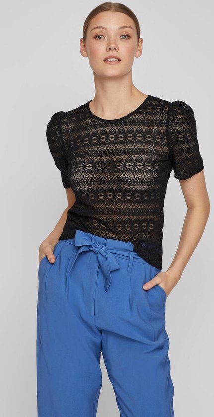 Vila Vichikka Puff O-neck T-shirt - Black - Women's XS