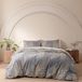 TRANKIELO® - Ensemble de literie 155 x 220 cm - Gris doré à feuilles - Microfibre douce - Incluant 2 taies d'oreiller 80 x 80 cm