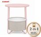 Floordirekt Table d'appoint Luca - Table ronde avec panier de rangement en tissu - Ø 45 x 50 cm - Rose