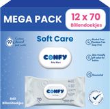 Confy Soft Care Billendoekjes - 12 x 70 Stuks - 840 Doekjes - Babydoekjes - Mega Pack