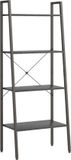 vidaXL Opbergmeubel met 4 schappen 56x35x140 cm zwart