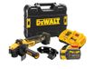 DeWALT hoekvermaler 125mm 18V DCG409VSX1T 1x9,0Ah verstelbare draaibare tstak