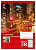 Stylex 29828-P25 schoolboekje, liniatuur 28, A4, 16 vellen, 80 g/m², geruit, 25 stuks